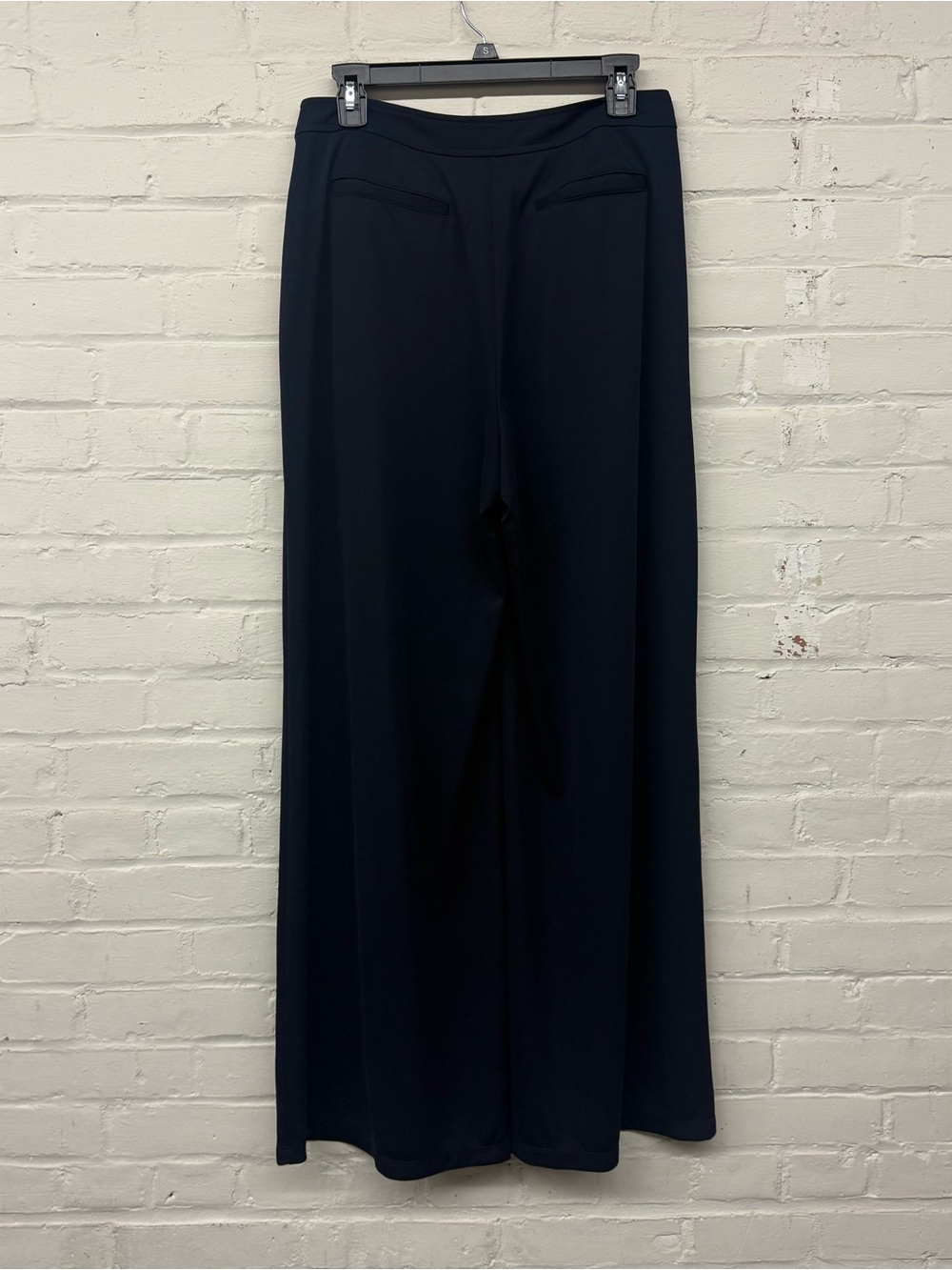 NWT Lauren Ralph Lauren Navy Wide Leg Pleated Stretch Jersey Pant - Picture 8 of 9